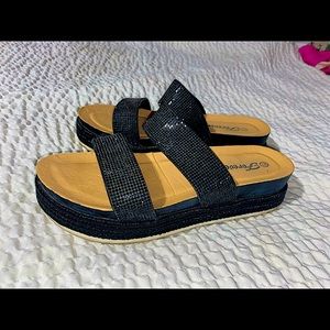 Black Sparkle platform Sandals